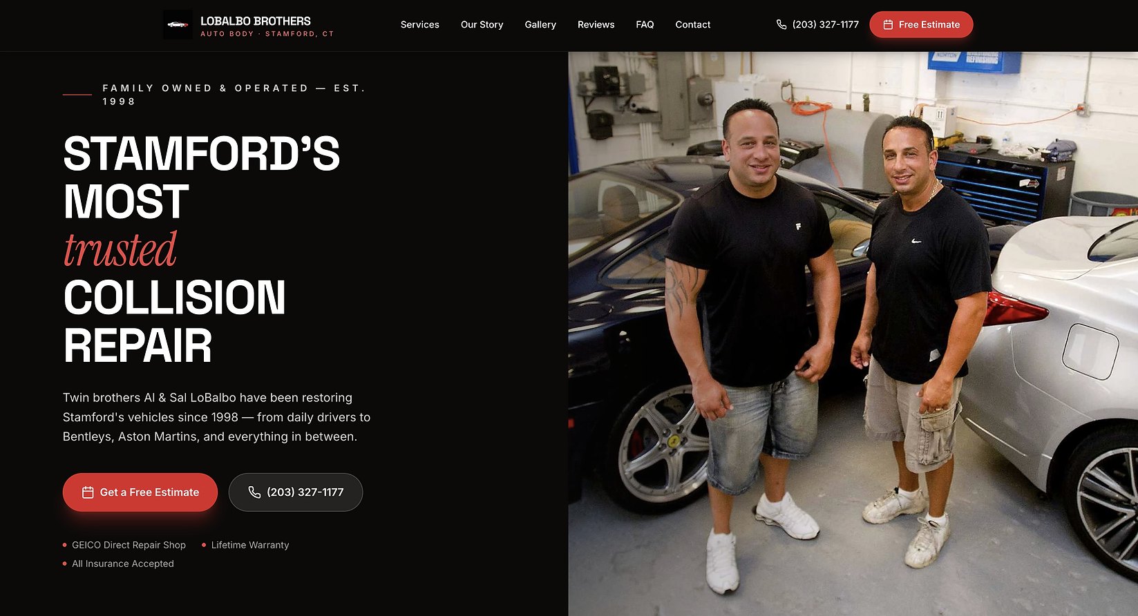 Lobalbo Brothers Auto Body homepage by ALYM