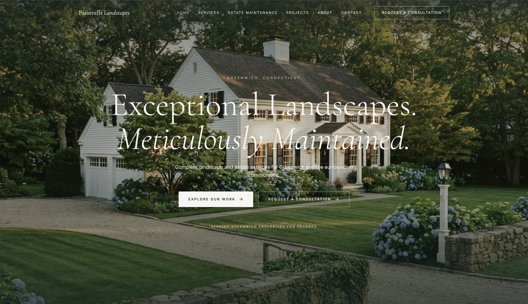Passerelli Landscapes concept homepage by ALYM